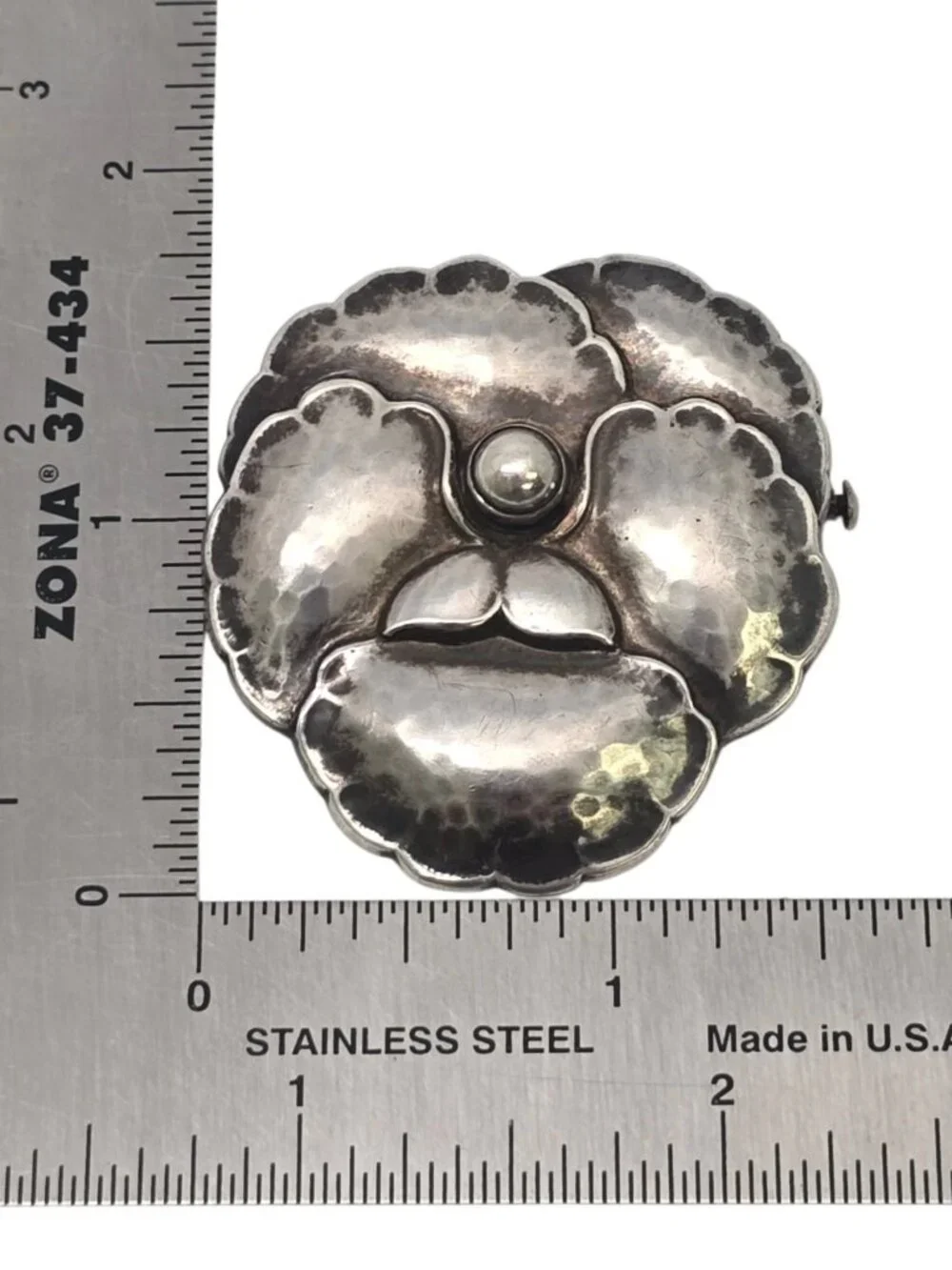Georg Jensen Denmark Sterling Silver 113 Pansy Pin/Brooch #25617